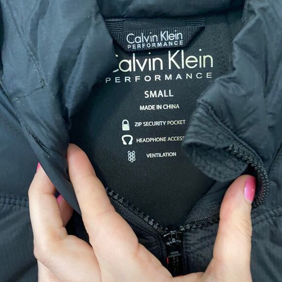Calvin Klein Black Zip Puffer Hooded Zip Jacket Size Small - Picture 4 of 7